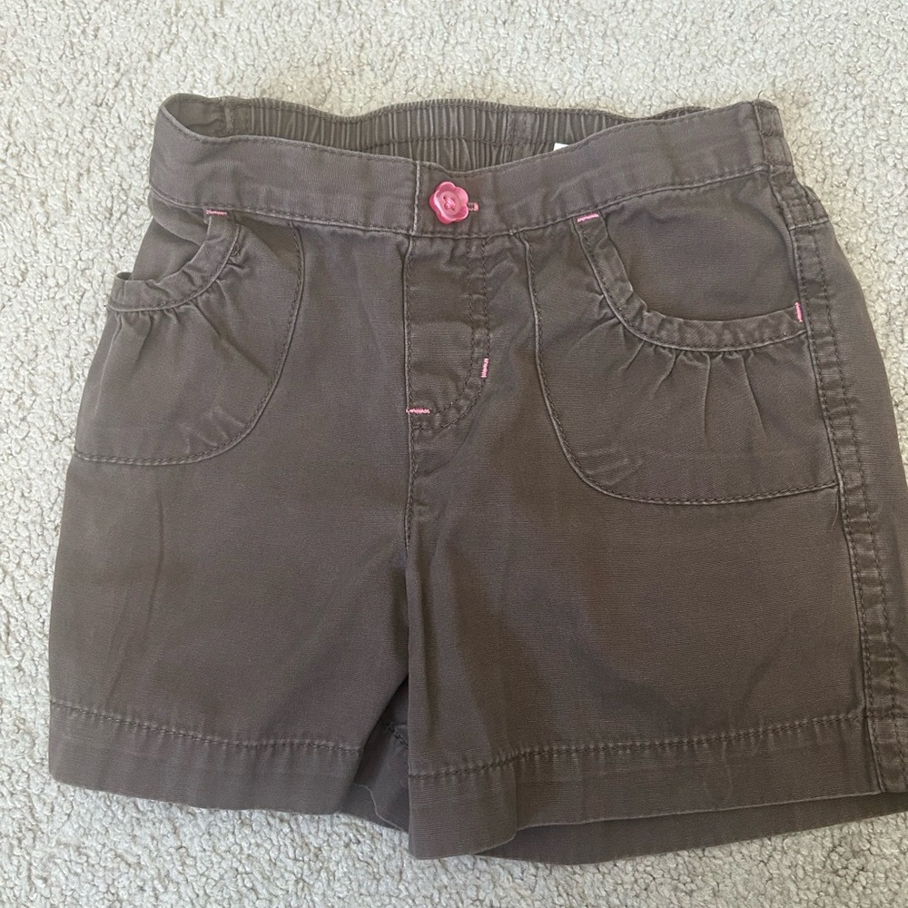 Jumping Beans Girls Brown Cargo Shorts with Pink Accents Size 6X